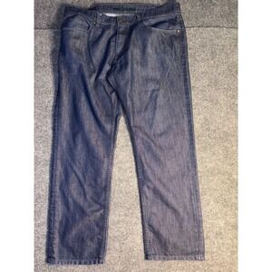 Perry Ellis Jeans Men 38x30 Blue Denim Relaxed Fit Dark Wash Straight Fit Preppy